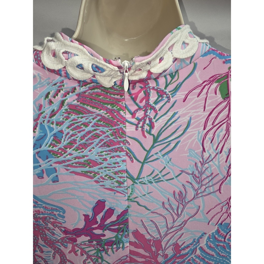 Pappagallo Dress Maxi Cactus Rose Sea Horse Coral Size Large Preppy Resortwear - Picture 7 of 8
